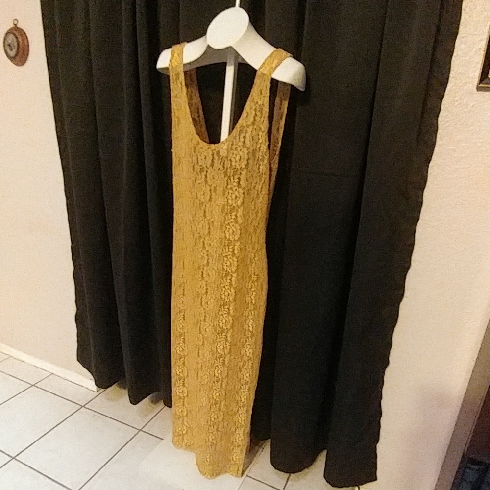Gold lace gown